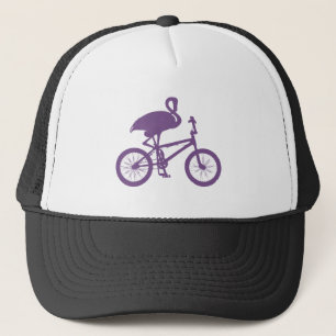 Flamingo op fiets silhouet trucker pet