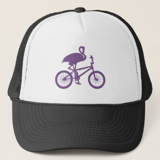 Flamingo op fiets silhouet trucker pet