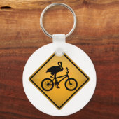 Flamingo op fiets sleutelhanger (Voorkant)