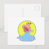 Flamingo op golfsurfen in het water briefkaart (Voorkant / Achterkant)