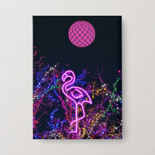 Flamingo op het dansfeest. button