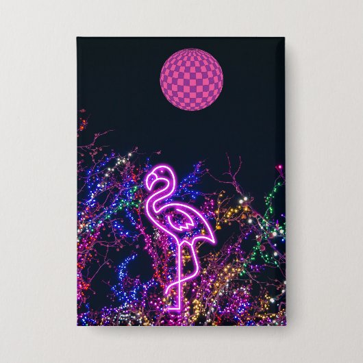 Flamingo op het dansfeest. button (Voorkant)