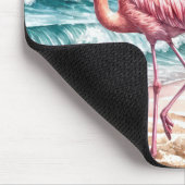 Flamingo op het strand muismat (Hoek)