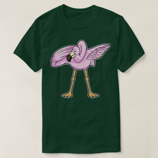 Flamingo op Hip Hop Dance Dab T-shirt (Design voorkant)