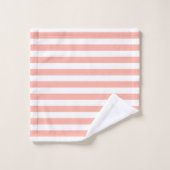 Flamingo op koraal & witte stripteasdoekset bad handdoek (Wasdoekje)