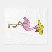Flamingo op strand met Pet Fleece Deken (Voorkant (Horizontaal))