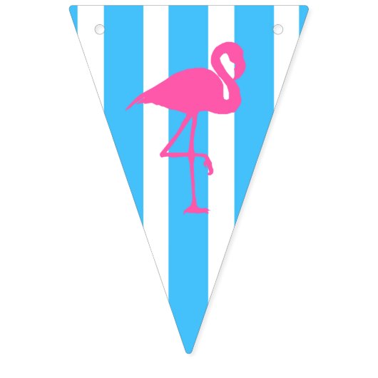 Flamingo op vlaggen van blauwe strepen van caribis vlaggetjes (Tweede vlag)