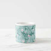 Flamingo Orchid Tropical Pattern Blauwgroen ID868 Espresso Kop (Voorkant)