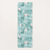 Flamingo Orchid Tropical Pattern Blauwgroen ID868 Yogamat (Achterkant)