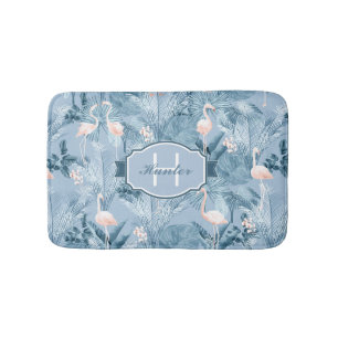 Flamingo Orchid Tropical Pattern Blue ID868 Badmat
