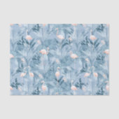 Flamingo Orchid Tropical Pattern Blue ID868 Tissuepapier (Voorkant)