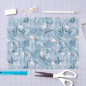 Flamingo Orchid Tropical Pattern Blue ID868 Tissuepapier (Craft)