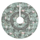 Flamingo Orchid Tropical Pattern Sage ID868 Kerstboom Rok (Voorkant)
