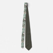 Flamingo Orchid Tropical Pattern Sage ID868 Stropdas (Achterkant)