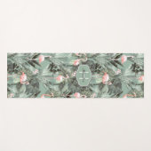 Flamingo Orchid Tropical Pattern Sage ID868 Yogamat (Voorkant (horizontaal))