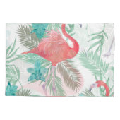 Flamingo, orchidee: romantisch  patroon. kussensloop (Achterkant)