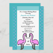 Flamingo paar douche bruiloft uitnodigingen (Voorkant / Achterkant)