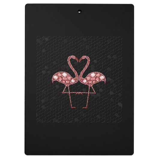 Flamingo Pair, Black. Klembord (Achterkant)
