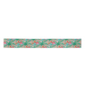 Flamingo Palm Tree Burlap Kijk uit Lint (Voorkant)