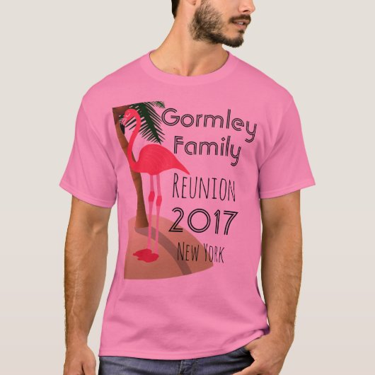 Flamingo Palm Tree Tropical Family Reunion Shirt (Voorkant)