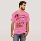 Flamingo Palm Tree Tropical Family Reunion Shirt (Voorkant volledig)