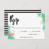 Flamingo & Palmbladeren RSVP (Voorkant / Achterkant)