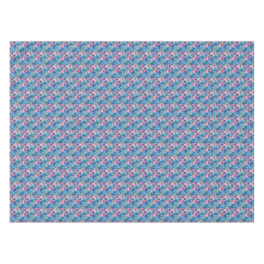 Flamingo & Palms op Geometrisch Patroon Tafelkleed (Voorkant (Horizontaal))