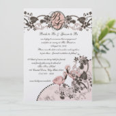 Flamingo Paradijs Bruiloft Kaart (Staand voorkant)