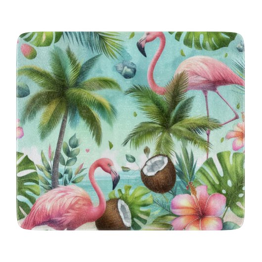 Flamingo Paradijs Snijplank (Voorkant)