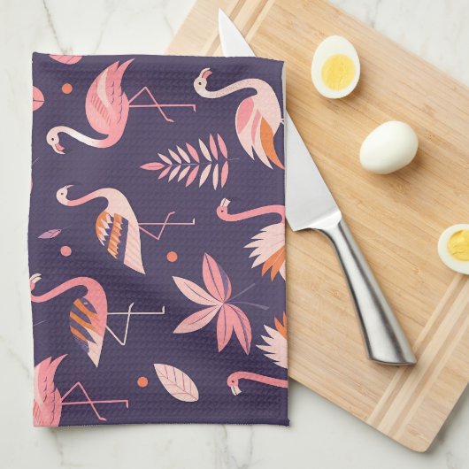 Flamingo Paradise Pattern Theedoek (Quarter Fold)