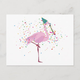Flamingo Parting - Dieren met een partij Briefkaart