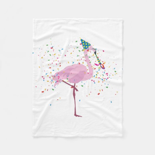 Flamingo Parting - Dieren met een partij Fleece Deken (Voorkant)