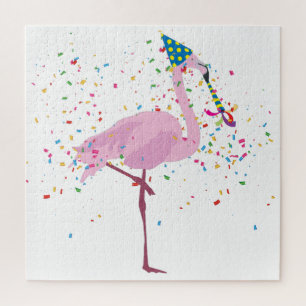 Flamingo Parting - Dieren met een partij Legpuzzel