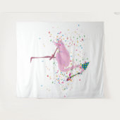 Flamingo Parting - Dieren met een partij Wandkleed (Voorkant (horizontaal))