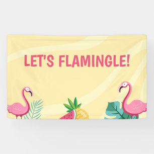 Flamingo Party - Editable Sign/Banner/Backdrop Spandoek