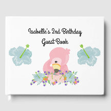 Flamingo Party Guest Book