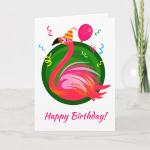 Flamingo Party Illustration Card Kaart