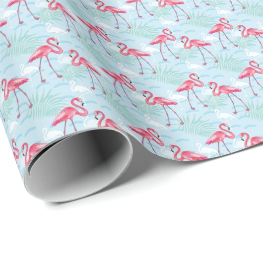 Flamingo patroon cadeaupapier (Rol Hoek)