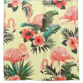 Flamingo patroon douchegordijn (Voorkant)
