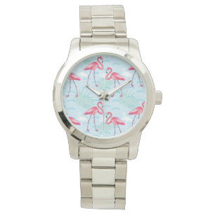 Flamingo patroon horloge