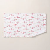 Flamingo patroon kersttaarroze bad handdoek (Handdoek)