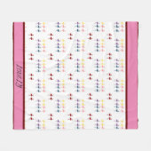 Flamingo patroon kleurrijk fleece deken (Voorkant (Horizontaal))
