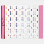 Flamingo patroon kleurrijk fleece deken (Voorkant (Horizontaal))