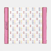 Flamingo patroon kleurrijk fleece deken (Voorkant (Horizontaal))