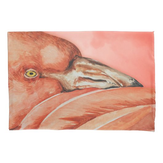 Flamingo patroon kussensloop (Voorkant-Links)