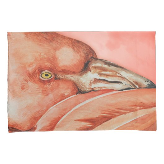 Flamingo patroon kussensloop (Voorkant-Rechts)