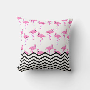 Flamingo patroon met Chevron Stripes Kussen