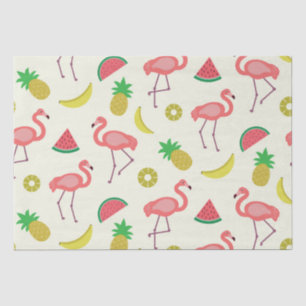 Flamingo patroon met Watermeloen en Ananas Tissuepapier