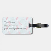 flamingo patroon | Monogram Bagagelabel (Achterkant horizontaal)