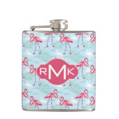 flamingo patroon | Monogram Heupfles (Voorkant)